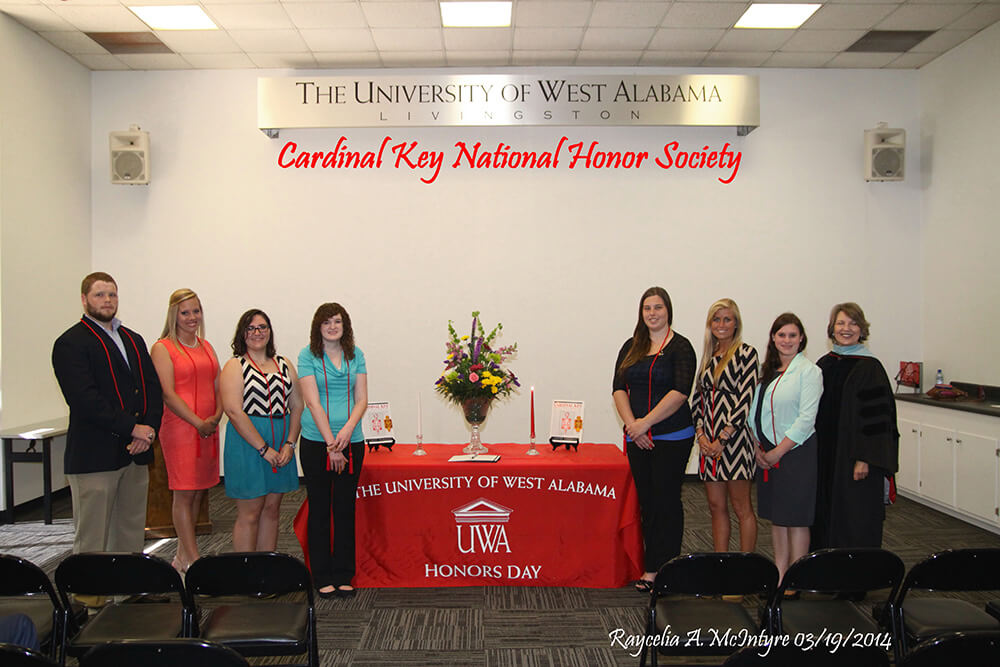 Cardinal Key member induction at The University of West Alabama