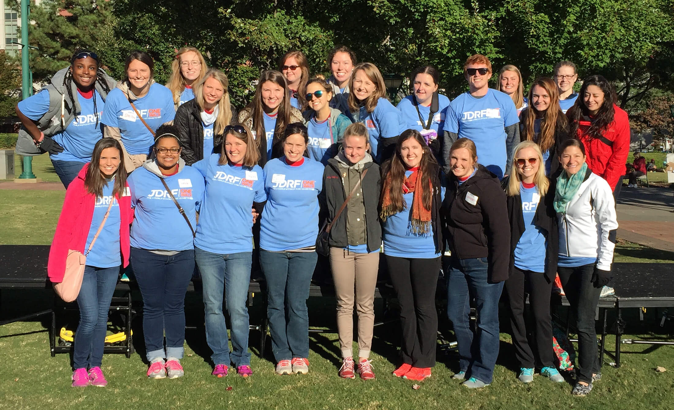 Group photo of Cardinal Key members at a JDRF Walk